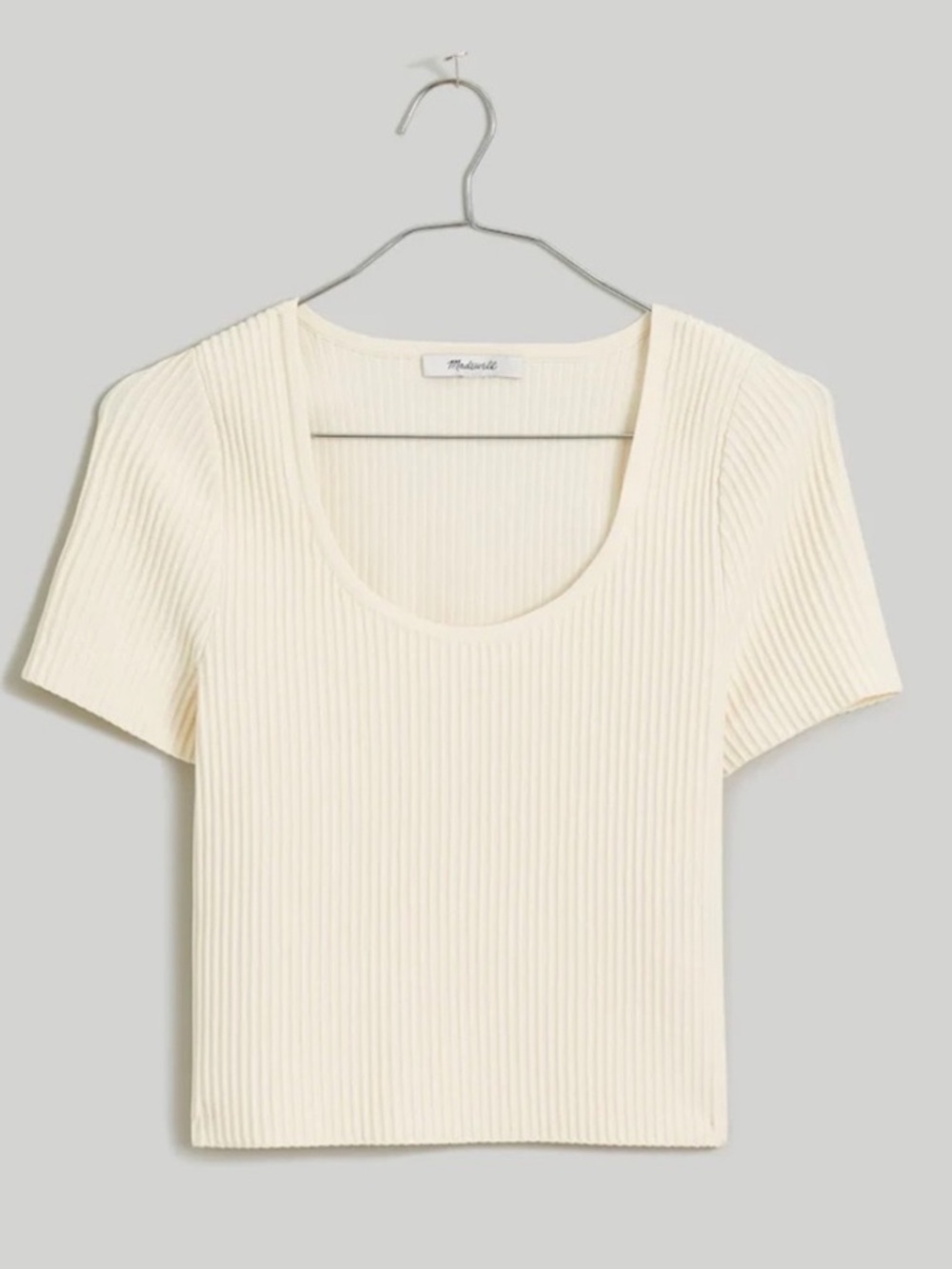 Madewell Ottoman Cropped knit tee in ivory